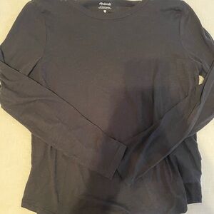 Madewell Cotton Long Sleeve Tee, Black